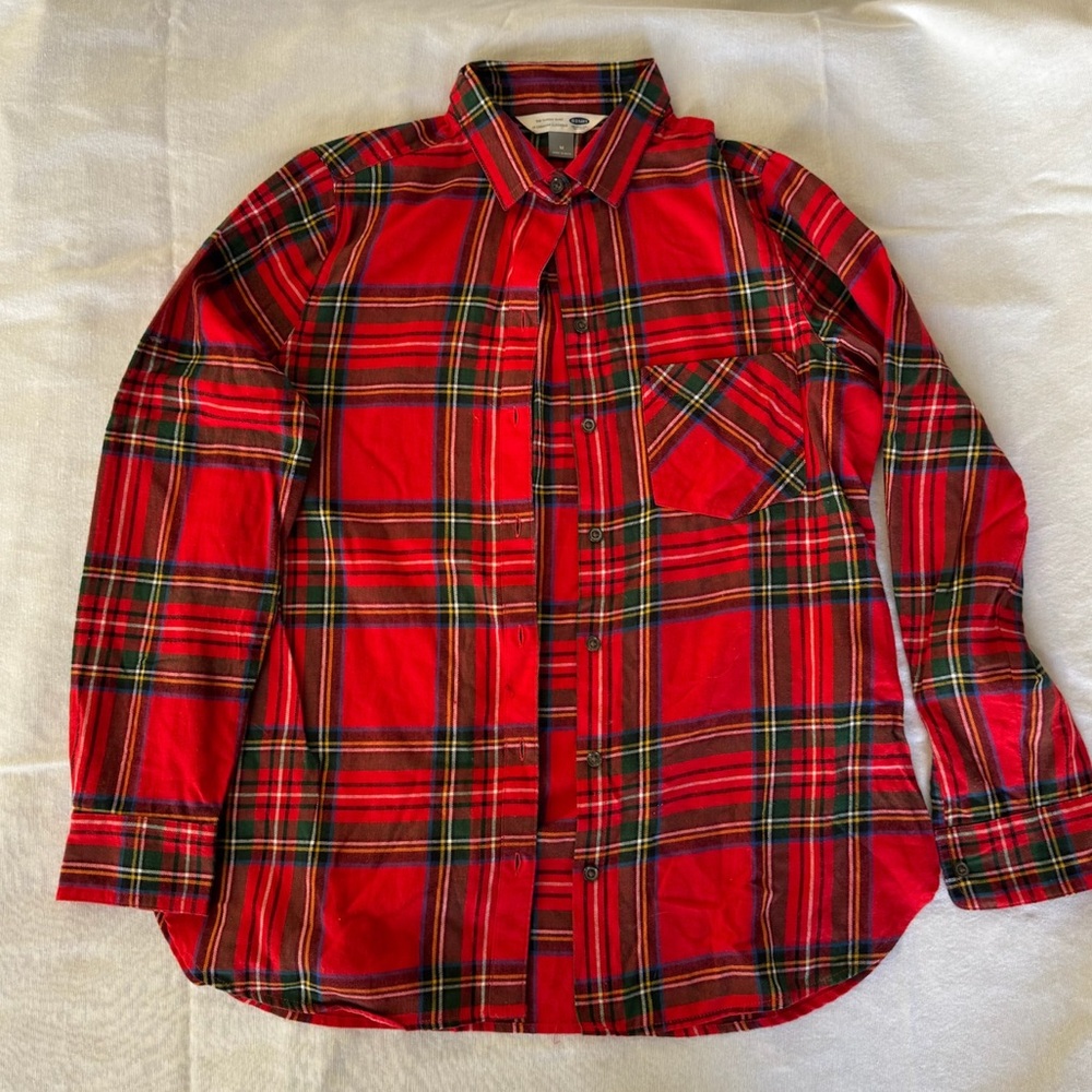 Old Navy Red and Green Plaid Men's Shirt